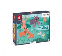 Janod - Puzzle Panoramique 4 Saisons - 36 Pièces en Carton FSC - Puzzle Animaux - 1 Mètre de Long - Fabriqué en France - Partenariat WWF - Dès 4 Ans, J08645
