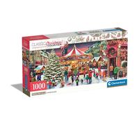 Puzzle panoramique Noël CLEMENTONI Christmas Village 1000 pièces avec poster 70 x 50 cm