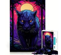 Puzzle Panther Moonlight Porest 1000 pièces pour Adolescents développement de la mémoire, Design apaisant et Amusant, Cadeau élégant (50x75cm)