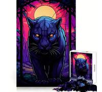 Puzzle Panther Moonlight Porest 1000 pièces pour Adolescents développement de la mémoire, Design apaisant et Amusant, Cadeau élégant (50x75cm)