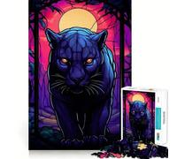 Puzzle Panther Moonlight Porest 1000 pièces pour Adultes Développe la mémoire Moments de Paix Design Cadeau de qualité supérieure (38x26cm)