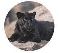 Puzzle panthère cool en bois pour adulte, 195 pièces, puzzle unique en forme d'animal avec boîte, jeu familial, décoration murale, cadeau pour homme et femme