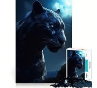 Puzzle Panthère en colère la Nuit 1000 pièces Jeu de Construction Ajustement Parfait Activité gratifiante pour Les Jours de Pluie (50x75cm)