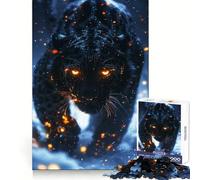 Puzzle Panthère Mystérieuse pour Adultes, 1000 Pièces, Jeu d'exercice Mental, Attente et de Détente, (38x26cm)