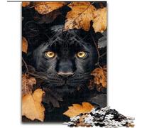 Puzzle Panthère Noire dans Les Feuilles mortes pour Adultes et Adolescents, 1000 pièces, Jeu Stimulant, Chaque pièce est Unique - Jeu Familial Stimulant (26x38cm)