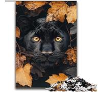 Puzzle Panthère Noire dans Les Feuilles mortes pour Adultes et Adolescents, 2000 pièces, défi d'intelligence cérébrale, Jouets addictifs pour la décoration de la Maison (70x100cm)