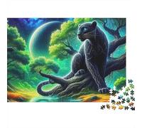 Puzzle Panthère Noire,Grand Félin de la Jungle,1000 Pièces,Finition Mate,Carton Épais,Activité de Groupe,Cadeau d'anniversaire pour Adultes,Famille,Adolescents Avancés,38x26cm/1000 pièces