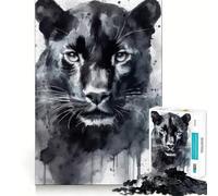 Puzzle Panthère Peinte à l'Aquarelle 1000 Pièces Jeu de Construction Focus Assemblage Solide et Sécurisé Jouet de Loisirs d'Intérieur pour Les Fêtes (50x75cm)
