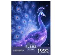 Puzzle Paon 1000 Pièces en Carton pour Adultes Enfants Jeu De Détente Familial Puzzle Paon Univers Profond Cadeau Enfant Décoration Intérieure 70x50cm/1000pcs