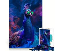 Puzzle Paon aux Couleurs Colorées pour Adultes 1000 Pièces Jeu de logique et de Stimulation Cognitive Soulagement de l'anxiété Découpe précise Cadeau élégant (38x52cm)