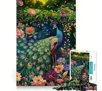 Puzzle Paon dans Le Jardin pour Adolescents, 1000 pièces, pour stimuler la mémoire, se détendre et s'amuser Un Cadeau Exquis (50x75cm)
