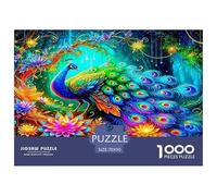 Puzzle Paon De 1000 Pièces pour Adultes,Forêt de Pluie néon Lumineux Un Jeu De Dexérité Très Difficile Puzzle Jeu D'intelligence l'art De La Décoration Moderne 70x50cm/1000pcs