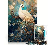 Puzzle Paon Mythique 1000 Pièces pour Adultes Jeu de Concentration et de Réflexion Jeu Silencieux et Amusant Bords Serrés Cadeau de Père Noël (50x75cm)