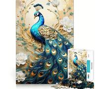 Puzzle Paon Mythique pour Adolescents 1000 Pièces Think Toy Apaisant et Amusant Art aux Découpes Saines Objet de Collection (38x26cm)