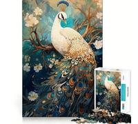 Puzzle Paon Mythique pour Adultes, 1000 Pièces, Jeu de Réflexion, Loisirs d'Intérieur, Découpe de Précision, Cadeau de Fêtes (38x52cm)