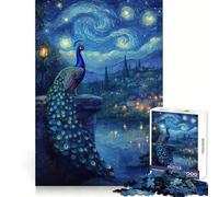 Puzzle Paon sous Un Ciel étoilé pour Adultes, 1000 pièces, Jeu de réflexion, Plaisir Lent, Design à Assembler, Joli Cadeau (38x52cm)