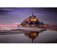 Puzzle Papery 1000 pièces Normandie Mont-Saint-Michel Reflet de la forteresse Puzzle personnalisé 70x50CM