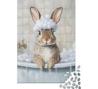 Puzzle Papier 1000 Pièces avec Bunny Bath Time, 38x26cm/1000pcs | Pour le passage au Nouvel An : ce puzzle adulte 1000 pièces offre une activité calme entre deux moments festifs.