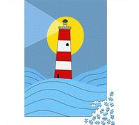 Puzzle Papier 1000 Pièces avec Lighthouse on The Sea, 70x50cm/1000pcs