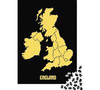 Puzzle Papier 1000 Pièces avec Map of England, 70x50cm/1000pcs | Pour les heures calmes avant le Nouvel An : ce puzzle 1000 pièces adulte convient aux loisirs calmes sans écran.