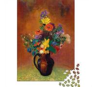 Puzzle Papier 1000 Pièces avec Odilon Redon Fleurs, 70x50cm/1000pcs | Pour les jours de pluie : ce puzzle pour adultes de 1000 pièces associe concentration et détente à la maison.