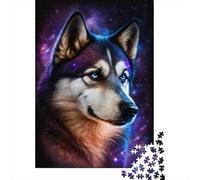 Puzzle Papier 1000 Pièces, Cosmic Wolf Portrait-41, 52x38cm/1000pcs | Pour un loisir sans écran : ce puzzle pour adultes avec 1000 pièces convient aux soirées et aux w nds.