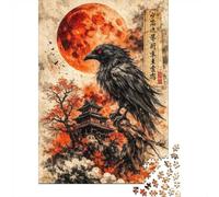 Puzzle Papier 1000 Pièces, Dark Raven Over Japanese Castle, 70x50cm/1000pcs