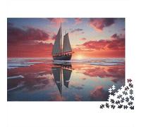 Puzzle Papier 1000 Pièces, Sailboat Reflections on Water-3, 38x26cm/1000pcs