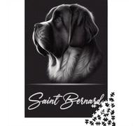 Puzzle Papier 1000 Pièces, Saint Bernard Portrait, 70x50cm/1000pcs