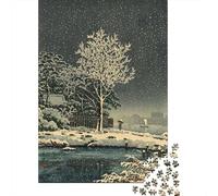 Puzzle Papier 1000 Pièces, Snow on Sumida River, 52x38cm/1000pcs | Pour les w nds d'hiver : ce puzzle pour adultes de 1000 pièces propose l'ensemble du défi pour les vacances de Noël.
