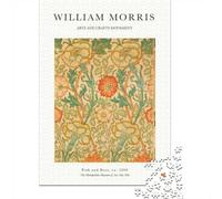 Puzzle Papier 1000 Pièces, William Morris Orange Rose, 52x38cm/1000pcs