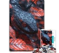 Puzzle Papier pour Adultes 1000pcs (70x50cm) Snake with Red Eyes and Leaves | Activité de concentration pour adultes autour d’une table, pour un moment calme.