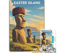 Puzzle Papier pour Adultes Easter Island Statues 1000pcs (38x26cm) | Pour jouer seul ou partager un moment en famille : ce puzzle adulte 1000 pièces se prête aux après-midis tranquilles.