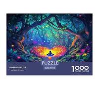 Puzzle Papier Recy dulte 1000 Pièces Méditation Cœur Forêt Lumière Jeu Famille Difficile Extrême Stimulant 70x50cm