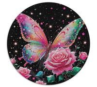 Puzzle Papillon 1000 Pièces pour Adultes Enfants Jeu ÉduChatif Puzzles Papillon Coloré Rose Stars Cadeau Enfant Home Decor 1000pcs (67.5x67.5cm)
