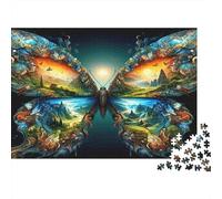 Puzzle Papillon 70x50cm 1000p Papier recyclé pour Adultes Paysage Défi Difficile Jeu éducatif Familial Cadeaux pour Hommes