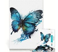 Puzzle Papillon Aquarelle 1000 pièces,Jeu cognitif Amusant,découpe de Haute précision,Cadeau Unique pour soulager Le Stress (50x75cm)