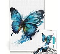 Puzzle Papillon Aquarelle 1000 Pièces Jeu de Construction Focus Zero Gap Activité Récompensatrice pour Les Jours de Pluie (38x26cm)