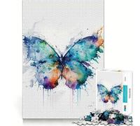 Puzzle Papillon Aquarelle 1000 pièces pour Adolescents Stimule l'esprit Ajustement Parfait Loisirs captivants pour des Moments de détente à la Maison (50x75cm)