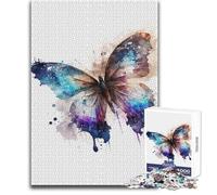 Puzzle Papillon Aquarelle pour Adultes - 1000 Pièces - Activité Ludique et Interactive - Cadeau Souvenir et Touchant - Dimensions 50x75cm