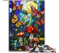 Puzzle Papillon en vitrail pour Adolescents 2000 pièces, Anti-Stress, Vacances à la Maison, Passe-Temps, Amour Entre Couples (70x100cm)