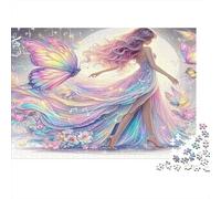 Puzzle Papillon féerique pour Adultes Fée Arc-en-Ciel aux Ailes de Papillon Cadeau et activité Amusants pour décorer Les Murs de la Maison 70 x 50 cm/1000 pièces