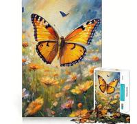 Puzzle Papillon Orange Difficile pour Adultes, 1000 pièces, Jeu Intelligent, à Assembler soi-même, Cadeau Festif (38x52cm)