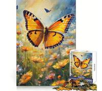 Puzzle Papillon Orange pour Adolescents, 1000 pièces, Jeu Intelligent à Partager en Famille, Motif à Assembler, Cadeau du Père Noël (50x75cm)