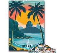Puzzle Paradis Brésilien 1000 pièces pour Adolescents, activité familiale avec Affiche et fiche de Questions-réponses pour Les 14 Ans et Plus (1000 pièces, 26x38cm)