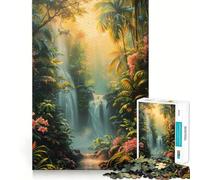 Puzzle Paradis de la Cascade 1000 pièces,Jeu de Construction Focus,Assemblage Parfait sans écart,activité gratifiante pour Les Jours de Pluie (38x26cm)