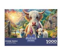 Puzzle Paradis Hippopotame 1000 Pièces - Puzzle Hippopotames près d’Une Cascade pour Adultes, Défi Difficile, Jeu Éducatif et Détente, Cadeau, 38x26cm