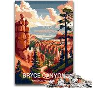 Puzzle Parc National de Bryce Canyon 1000 pièces pour Adolescents, activité familiale avec Affiche et fiche de Questions-réponses pour Les 14 Ans et Plus (1000 pièces, 50x75cm)