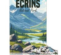 Puzzle Parc National des Écrins de 500 Pièces pour Adultes Puzzle en Bois pour Adultes de 18 Ans et Plus de 500 Pièces (52x38cm)