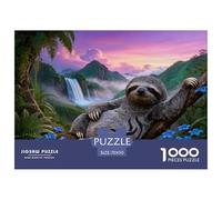 Puzzle Paresseux 1000 Pièces pour Adultes Et Enfants, Jeu en Famille, Jeu ÉduChatif, Casse-tête Forêt Tropicale Cascade, Home Decor, Idée Cadeau 70x50cm/1000pcs